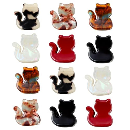 Mistofu 12PCS Mini Cat Hair Claw Clips, Acrylic Hair Clips for Women | Trendy Small Non-Slip, Aesthetic Acetate Clips for Girls & Women ,Cute Kawaii Classic Hair Claw - color: small cat 2