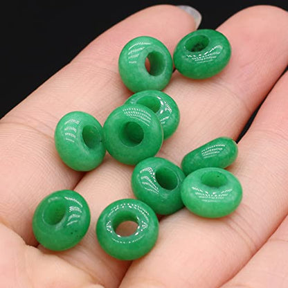 50pcs Natural Semi-Precious Stone Large Hole Loose Beads Abacus Shape Fashionable Opal Amethyst Unakite Rose Quartz Charm Beads for Making Necklace Bracelet - color: 5x10mm