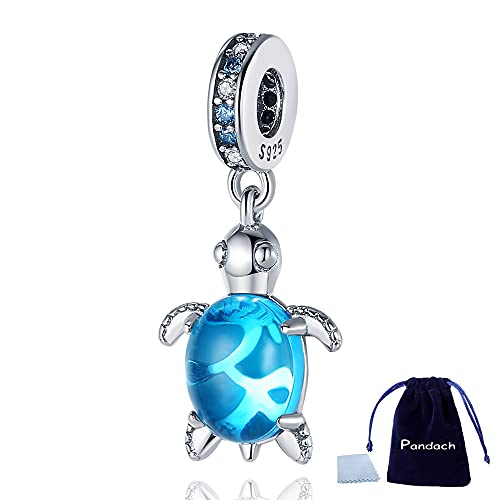 Pandach Animal Charm Bead fits Charms Bracelets for Woman-925 Sterling Silver Dangle Pendant Bead,Jewelry Beads Gifts for Women Bracelet&Necklace - style: Blue Turtle charm