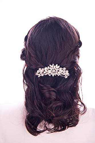 Hapibuy Crystal Wedding Hair Comb Bridal Hair Comb Pearl Wedding Headpiece Silver Hair Accessories - color: Silver