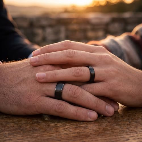 Tungsten Wedding Band Ring 10mm 8mm 6mm 4mm for Men Women 18k Rose Gold Plated Dome Black Grey Brushed Polished - color: 5 Rose Gold Black Tungsten