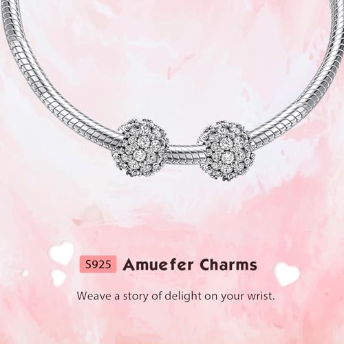 Clip Stopper Spacer Charms for Bracelets Necklaces, Compatible with Pandora,Jewery Making DIY - style: 2PCS CZ Ball Spacers
