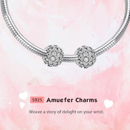 Clip Stopper Spacer Charms for Bracelets Necklaces, Compatible with Pandora,Jewery Making DIY - style: 2PCS CZ Ball Spacers
