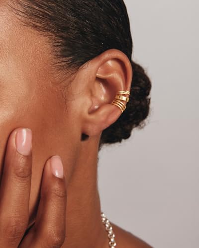 Star 14K Gold Plated Ear Cuff Earrings for Women Non Piercing, Dainty Silver Plated Clip on Cartilage Ear Cuff Non Pierced Trendy CZ Northstar Starburst Sparkling Climber Clawer Earring Jewelry - style: Style-2