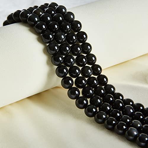 100pcs 10mm Black Obsidian Beads Natural Gemstone Beads Round Loose Beads for Jewelry Making - color: Black Obsidian, size: 10mm