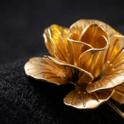 Gold Rose Pin for Men, Suit Pins for Men, Mens Brooches for Suits, Tie Accessories for Jackets, Men's Silver Gold Lapel Pin for Wedding
