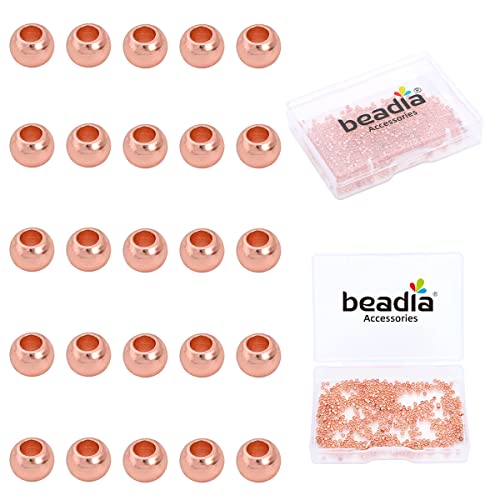 Rose Gold Plated Round Spacer Beads 2mm 600pcs for Jewelry Making Findings Non Tarnish - color: Rose Gold, size: 2mm