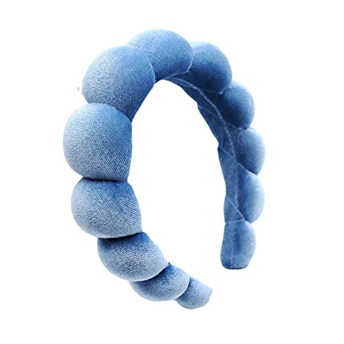 Headbands Women Hair Head Bands, Padded Fabric Hair Bands Wide Velvet Non Slip Headband Hair Accessories for Women Girls, Blue - color: Blue