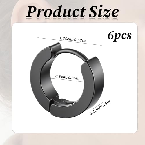 Stainless Steel Hoop Earrings for Men 3 Pairs | Small Huggie Earrings Minimalist Piercing Huggie Earrings Lightweight Cartilage Sleeper Jewelry