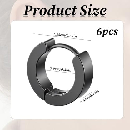 Stainless Steel Hoop Earrings for Men 3 Pairs | Small Huggie Earrings Minimalist Piercing Huggie Earrings Lightweight Cartilage Sleeper Jewelry