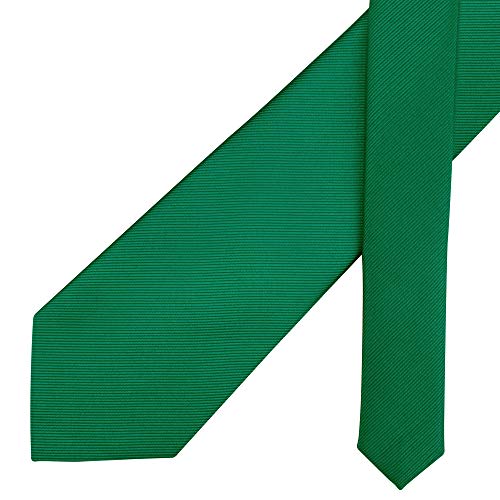 GUSLESON Classic New 3.15"（8cm） Men's Solid Color Necktie Wedding Business Tie + Gift Box - color: Emerald Green