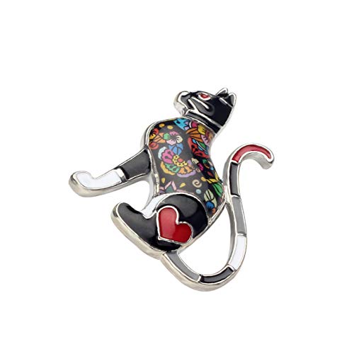 NEWEI Cat Brooch Pins for Women Girls Jacket Bag Charms Cat Pins Jewelry Gifts - color: Shadow