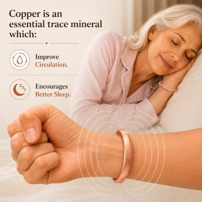 Touchstone Copper Bracelet Tibetan Style. Hand Forged with Solid and high Gauge Pure Copper. Elegant Minimalistic Design.KRBRA075-01-C_REM - style: 1 Convex Plain