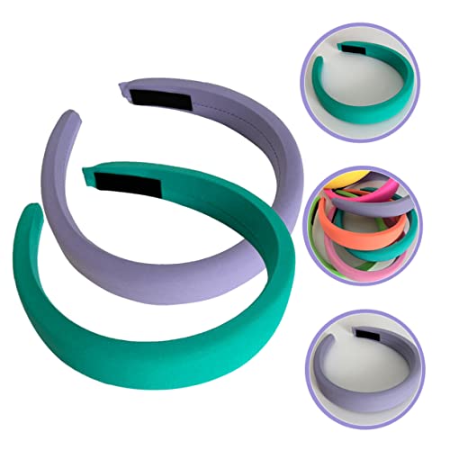 2pcs Padded Headbands for Women Soft Fabric Hair Accessories Light Comfortable Wide No for Daily Wear Parties Work and Travel