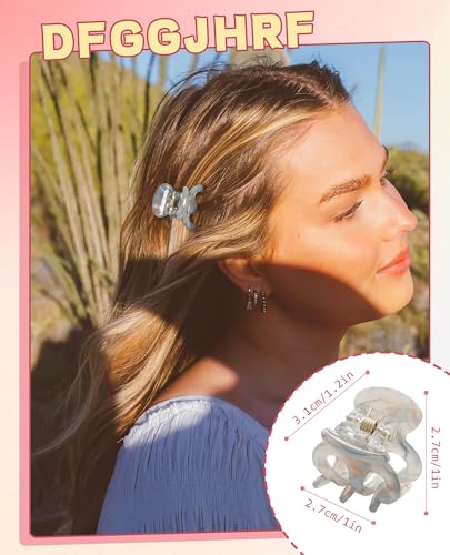 Molans 12 Pcs Small Hair Clips Mini Claw Jaw Clips Women Girls Thin Hair | Tiny Short Acrylic Cute Clips Non Slip Little Hair Accessories Clamps for Half Updo Styling Fine Hair Bangs Kids Toddlers - color: Sequins(Octopus)