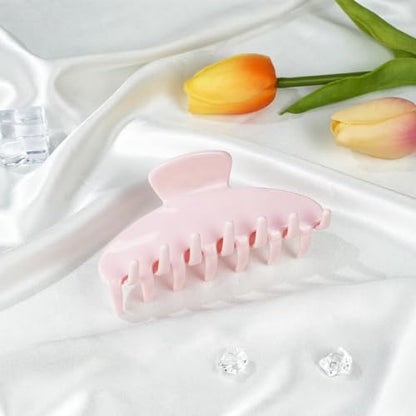 MAORULU Cute Claw Clip for Women – 4.3'' Large Acetate Hair Clips for Thick Thin Curly Long Hair, Durable Hair Clamps Non-slip Jaw Clip, Strong Hold, Stylish French Design (Soft Pink) - color: Soft Pink