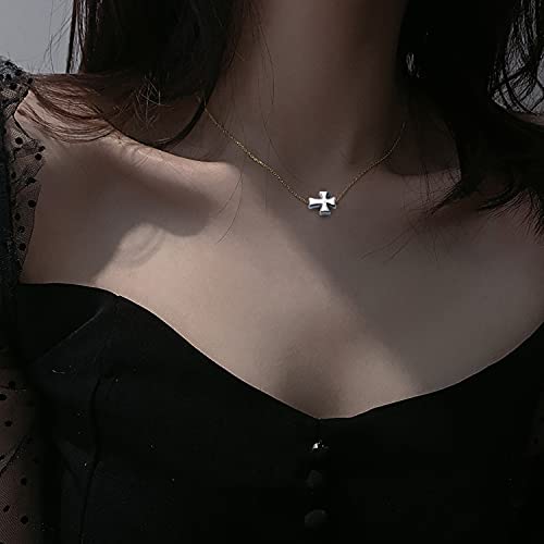 50pcs Antique Silver Cross Spacer Beads Tibetan Alloy Crucifix Cross Charm Beads for DIY Jewelry Bracelet Making,9.6mm×8.4mm