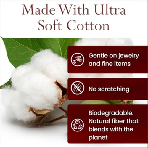 Pro Size Polishing Cloth Set of 2 Large Cleaning Cloths Pure Cotton Made in USA for Gold Silver and Platinum Jewelry Coins Watch, Silverware 11 x 14 inches each Tarnish Remover Keeps Jewelry Shining | Made in USA, Non-Toxic Tarnish Cleaner Infused on Ultr