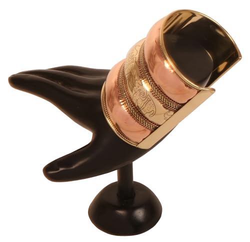 Touchstone Indian Bollywood Handcrafted Slip In Easy To Wear Stylish Wrist Enhancer Designer Broad Jewelry Cuff Bracelet For Women and Men. - style: Broad Convex 2