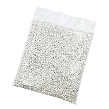 INSPIRELLE 4500pcs 5mm White Art Faux Pearl Beads ABS Round Loose Spacer | for DIY Craft Necklaces Bracelets Jewelry Making - color: White, size: 5mm
