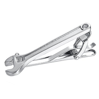 Yoursfs Electrician Tie Bar For Men Cool Tool Tie Clip 316L Stainless Steel Silver Nail Novelty Construction Tie Clips Jewelry - style: 4Pcs Tool Tie Clips Set