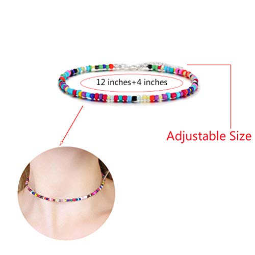 4-12 Pieces Beaded Choker Necklaces for Women Boho Seed Bead Choker Set Hawaiian Handmade Turquoise Beach Beads Necklace Chain Jewelry - style: Style 6