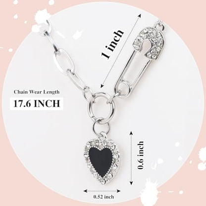 Irregular Heart Necklace for Women Y2k Pink Zircon Pearl Diamond Women's Fashion Pendant Hot Fashion Pink Jewelry for Women - color: Style14