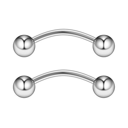 Ruifan 12pcs Surgical Steel Tiny Curved Eyebrow Ear Navel Belly Lip Ring Barbell Piercing Jewelry 20g 6mm/8mm/10mm - style: 12PCS - 20G 3/8" w Balls