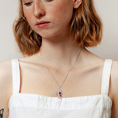Butterfly Heart Necklace Birthstone Pendant Necklace Earrings Bracelet Women 925 Sterling Silver Animal Butterflies Birthstone Pendant Crystal Birthday Jewelry Wedding Gift - color: A.January-necklace