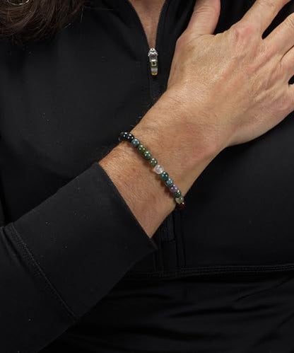 Cherry Tree Collection - Small, Medium, Large Sizes - Gemstone Beaded Bracelets For Women and Men - 6mm Round Beads - color: Indian Agate, size: Large
