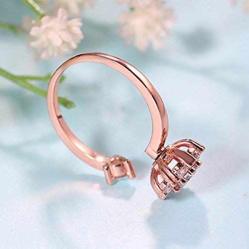 Fidget Rings for Anxiety, Womens Focus Spinner Ring, Discreet Boredom Relieving Ring Stacking Finger Promise Engagement Gift - color: Rose Gold Band Ring