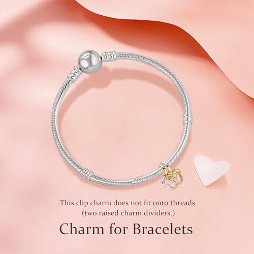 MITSOKU 925 Sterling Silver Charms for Bracelets Necklaces Animal prototype Pendant Safety Chain Dangle Pendants Beads Christmas Day Charms Jewelry Gift for Women - style: Gold and Silver Pendants