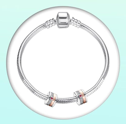 Annmors S925 Clip Spacer Safety Chain Stopper Charms for Pandora, Gift Mom Daughter Friend Sister Wife Grandma Girlfriend Fmaily On Christmas Mothers Valentines Halloween Graduation - color: C07-Love U Spacer