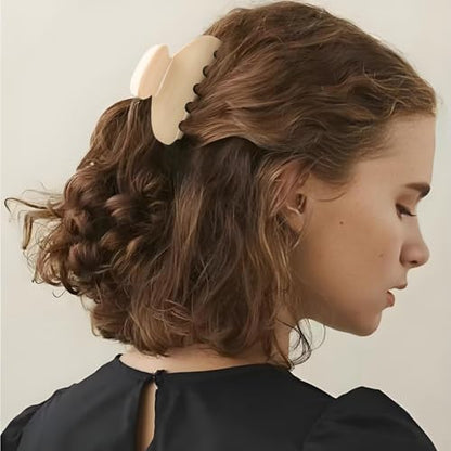 MAORULU Medium Cute Acetate Hair Claw Clips for Women Girls, 3 Inch Cherry Red Claw Clips for Thin & Medium Thick Hair, Durable French Banana Clip with Gift Box (Beige) - color: Beige