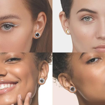 WBRWP 2pcs Hollow Gold Stainless Steel with Zircon Ear Plugs Tunnels - Ear Expander - Ear Gauges Stretcher Body Piercing Jewelry 8g-5/8 - color: Silver with Colorful CZ
