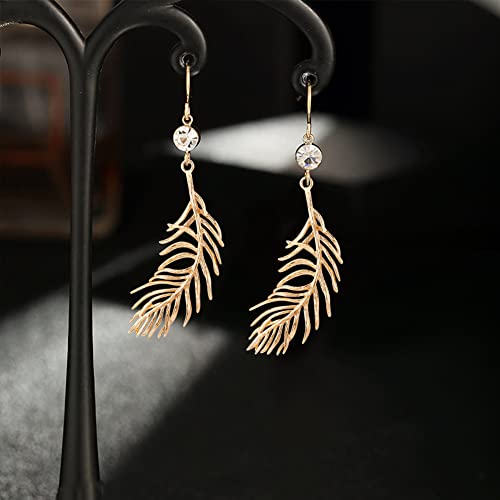 BENECREAT 12pcs Real 18K Gold Plated Brass Feather Pendants, 1.5x0.5x0.06inch Feather Charms Pendants for DIY Earrings Necklaces Bracelets, Hole: 1.2mm - color: Feather