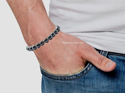 Amazing Gemstone Black Tourmaline Crystal Bracelet for Women Men's Gifts - Protection Healing Crystal Bracelet - 8mm Gemstone Beaded Stretchable Bracelet Pulseras Para Hombres Mujer Stocking Stuffers Mothers Day Gift - color: Black Tourmaline