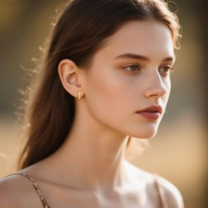 Limerencia G23 Pure Titanium Hypoallergenic Huggies Hoop Earrings for Women Sensitive Ears - color: gold
