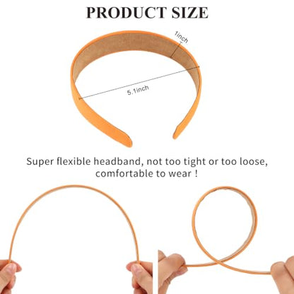 Wecoe Satin Headbands, 16 Pcs 1 Inch Hair Bands for Women & Girls(Set D) | Great for daily wear, festive looks & DIY crafts - color: Set D