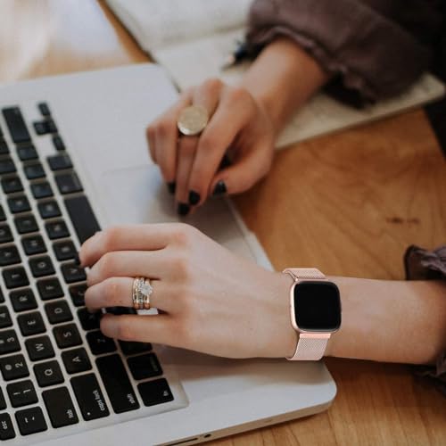 Metal Bands Compatible with Fitbit Versa 2/Versa Lite SE/Versa Band for Women Men, Royal Gold, Small - color: Royal Gold, size: S: 5.5" - 7.5"