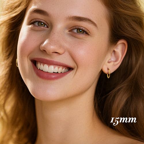 Small Surgical Steel Hoop Earrings for Women Hypoallergenic Colorful Hoops | Stainless Steel Hoop Earrings Silver Gold Black Loop Huggie Earring 5 Colors