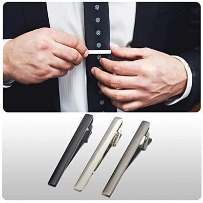 Fashion Necktie Clips Tie Bar Clips Tie Pins Set for Men Pack of 3 - style: Style B