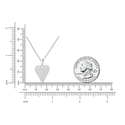 Rnivida Small Cz Pave Puff Heart Necklace for Women - color: L Heart - Silver