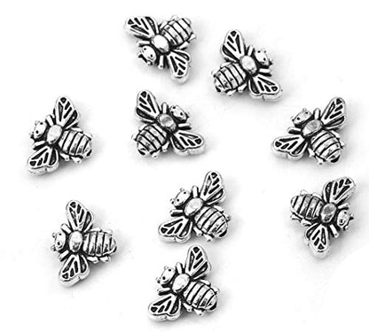 JGFinds Bee Charms Spacer Beads - 95 Pack, 1.3mm Hole, DIY Craft Keychain, Jar Charms and Bee Embellishments, Bulk Jewelry Making Supplies (Bumble Bees) - color: Bumble Bees