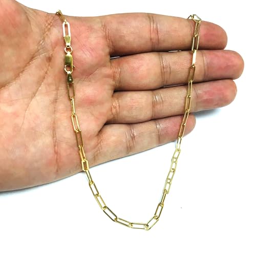 Jewelry Affairs 14k Yellow Gold Paperclip Chain Necklace, 3mm - size: 30