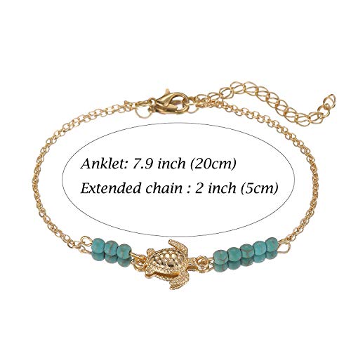 Starain 12Pcs Summer Beach Anklets for Women Waterproof Gold Silver Chain Ankle Bracelets Cute Women's Foot Anklet Set 7.9-10.5 inch Adjustable - color: 16Pcs Gold Ankle Bracelet