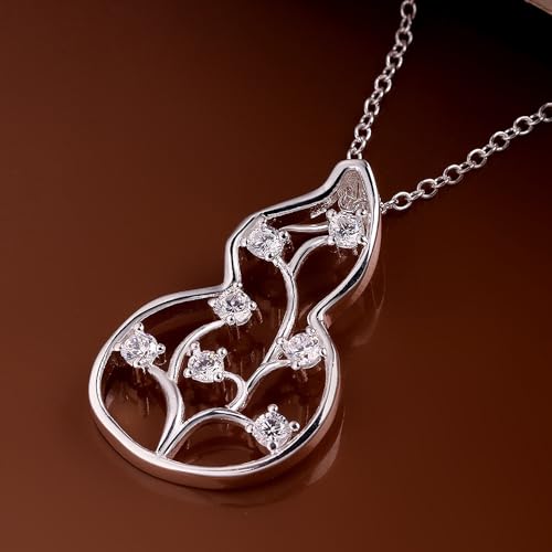 925 Sterling Silver Necklace for Women Trendy, Charming Layered Necklace with Cubic Zirconia Pendant for Her Womens Dainty Diamond Choker Necklaces Holiday Jewelry Gifts for Mom Wife Daughter Lover - color: Heart-Silver