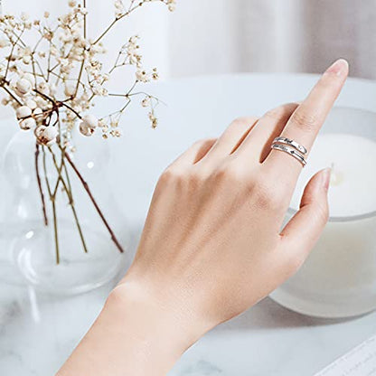 Ladytree Adjustable Inspirational Rings 925 Sterling Silver Stacking Wrap Spiral Twist Statement Band Encouragement Birthday Gift for Women Men - style: be fearless ring