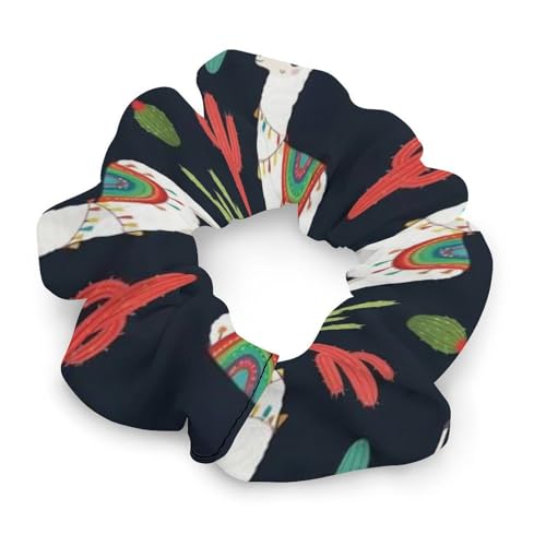 Coil Hair Ties for Thin Hair Llama Alpaca Cactus, Light-Grip Spiral Scrunchies, No-Slip Ponytail Holders That Add Volume and Fullness - color: Style (855)