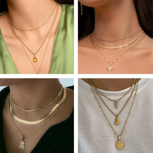 Kyutong Necklace Chains for Jewelry Making Beaded Chain Roll | 16.4 Feet Gold Plated Stainless Steel Jewelry Chains Bulk with Lobster Clasps Jump Rings for Bracelet Ankle Making - color: Gold-6